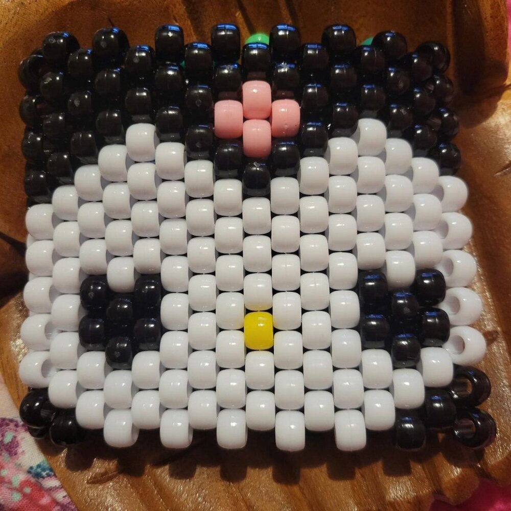 Kuromi Peyote Pony Bead Cuff